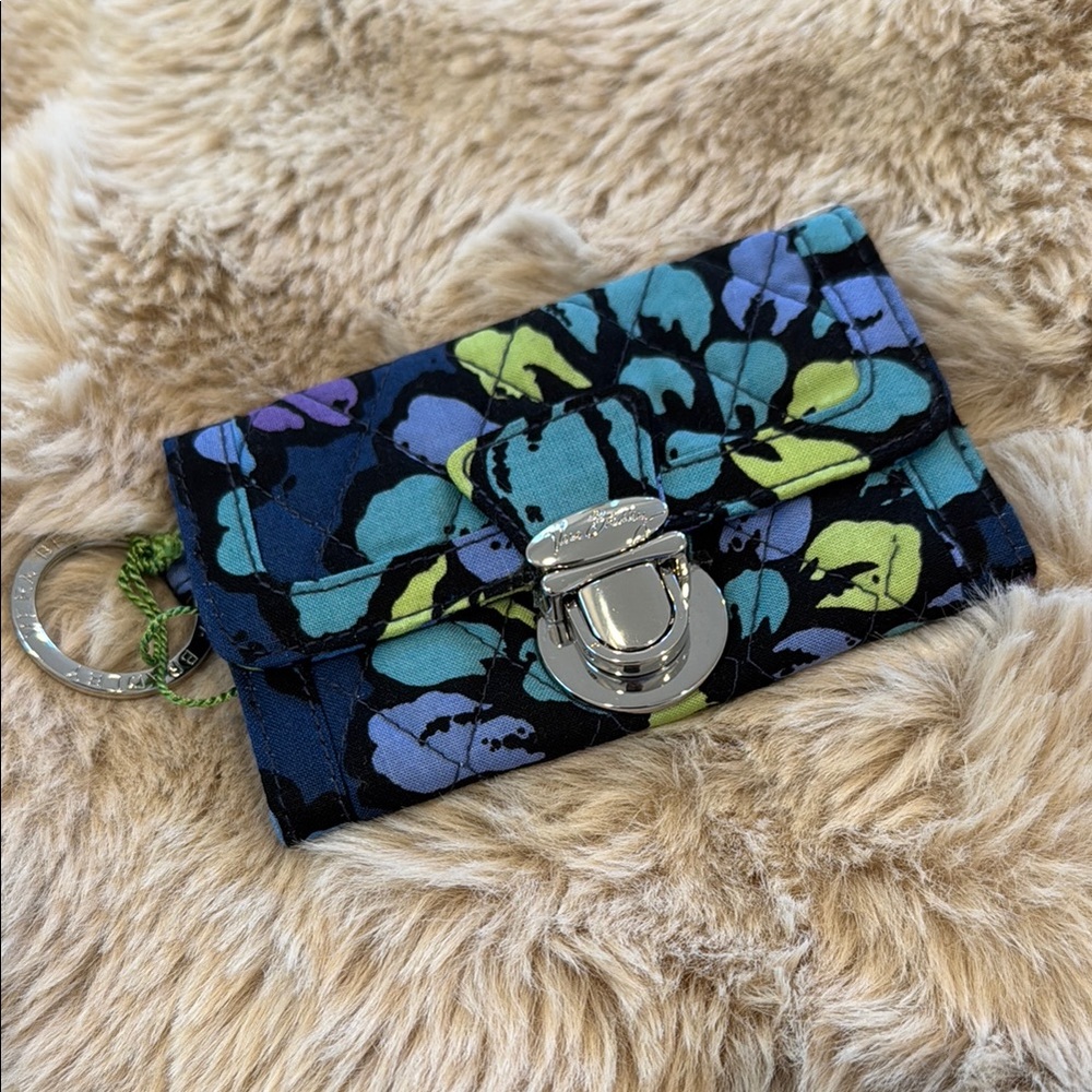 NWT Vera Bradley QUICK SWIPE ID INDIGO POP…Keychain Wallet